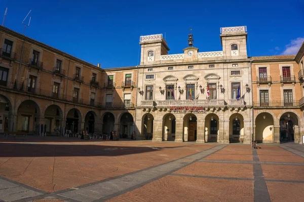 Vista Plaza Mayor Ávila España Bajo Cielo Azul —  Fotos de Stock