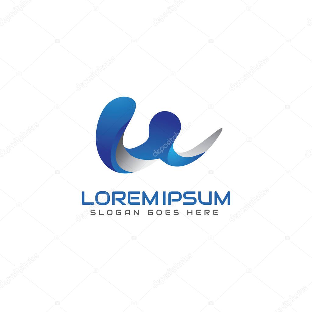 Creative & modern 3D Letter W logo design template vector eps for technology purpose ready to use