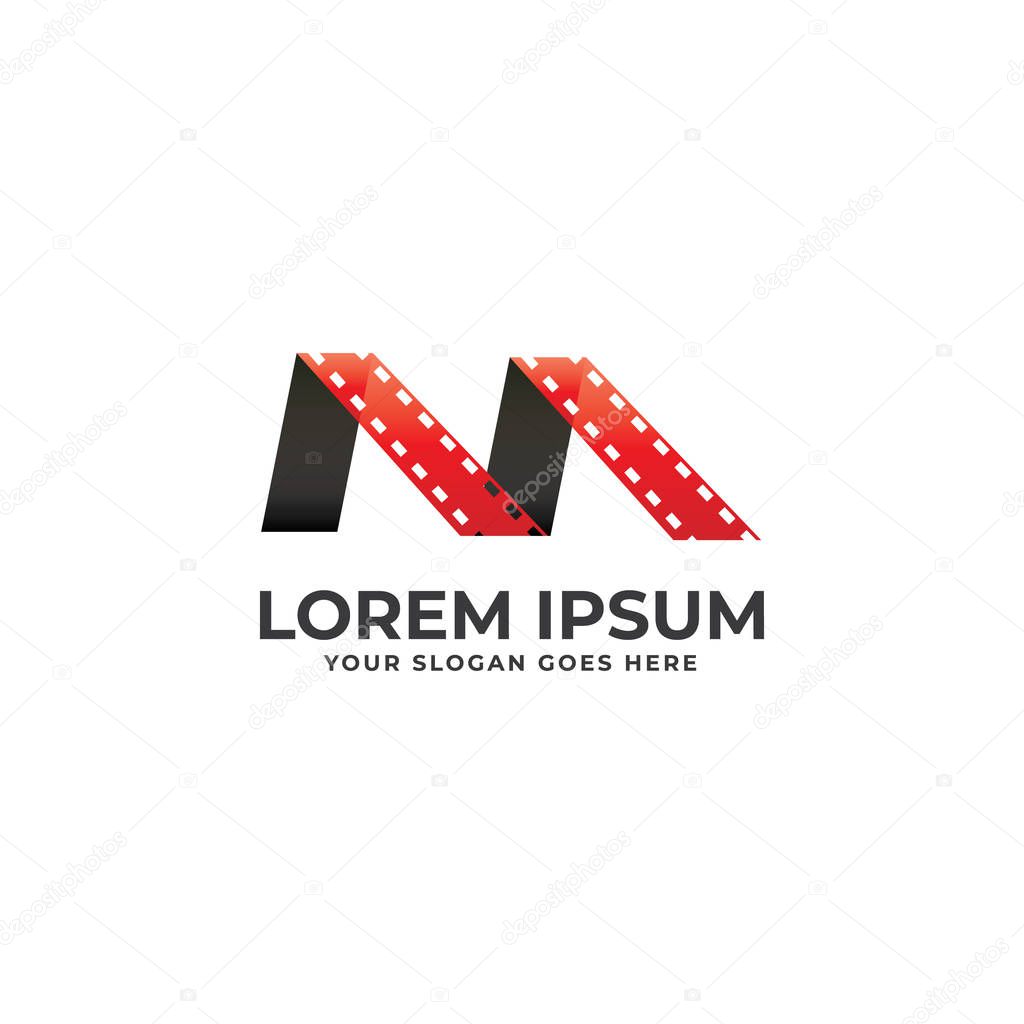 Creative and modern M Letter cinematography logo design template vector eps