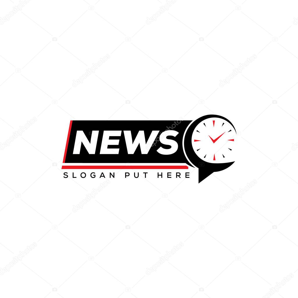 Creative and modern letter news clock or watch logo design template vector eps