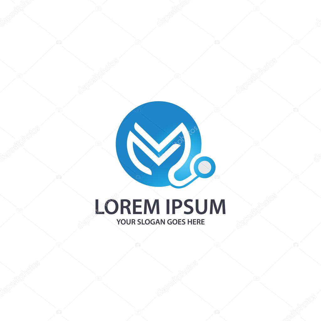 Creative,Modern Letter M medical or healthcare logo design template vector eps