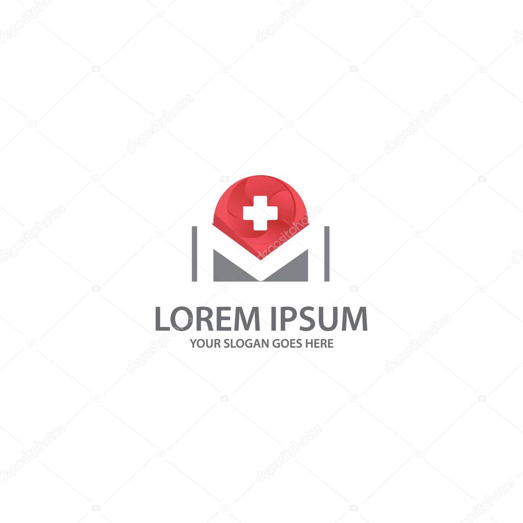 Creative,Modern Letter M medical or healthcare logo design template vector eps