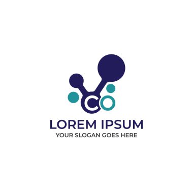 Modern geometrik biyoteknoloji logo tasarım şablonu vektörleri