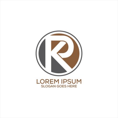 Rk veya Pk harfi logo tasarımı şablon vektörü eps