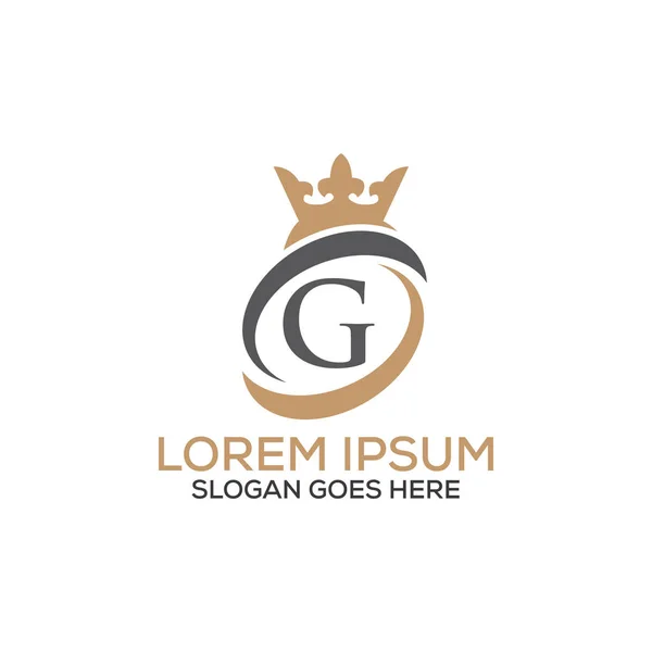 Luxus Modern Betű Korona Logó Design Sablon Vektor Eps — Stock Vector
