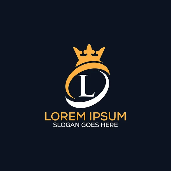 Luxus Modern Betű Korona Logó Design Sablon Vektor Eps — Stock Vector