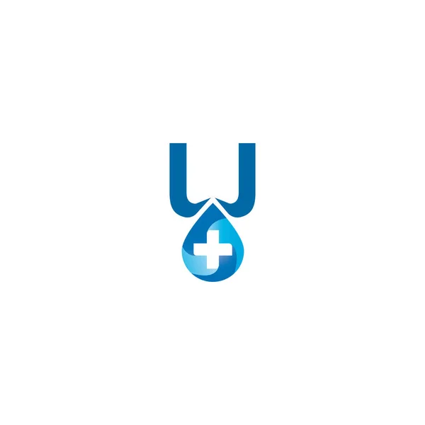 Letter Health Drop Sanitizer Logo Design Template Vector Eps — Stock Vector