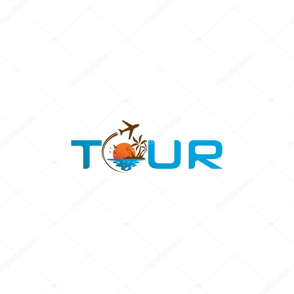 Travel Quotes/tour logo design template vector eps