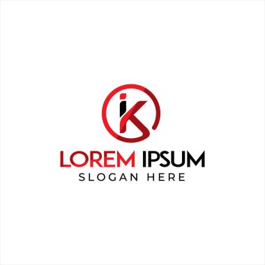 IK harf logo tasarım şablonu vektörü