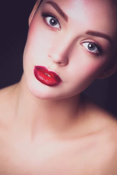 Close up portrait of beautiful young woman face — Stock Photo, Image