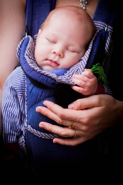Close-up of a baby boy sleeping clipart