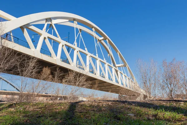 Witte Spoorbrug Rivier Ebro — Stockfoto