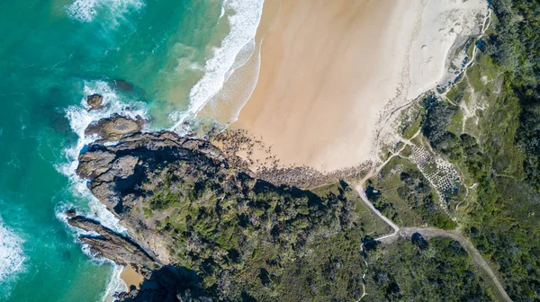 Zdjęcia lotnicze z plaży w okolicy: Noosa — Zdjęcie stockowe