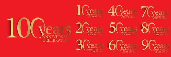 Serie di anniversario stile logotipo — Vettoriale Stock