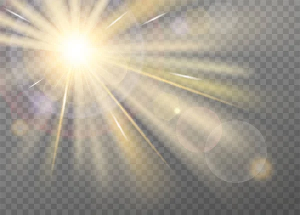 Brilhando luz solar efeito vetor turvo — Vetor de Stock