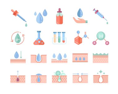 Colorful skin care icons set clipart