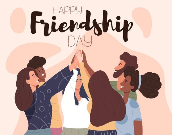 Happy Friendship Day kaart of poster desig — Stockvector