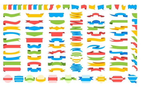 Gran conjunto de cintas de colores. Ilustración vectorial — Archivo Imágenes Vectoriales