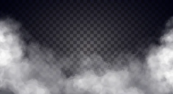 Brouillard blanc ou fumée sur fond d'espace de copie sombre . — Photo