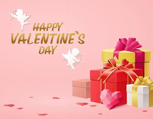 Feliz Día de San Valentín romántica tarjeta de diseño — Vector de stock