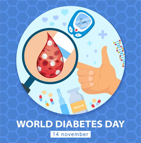 Dag van de Diabetes 14 November poster ontwerp — Stockvector