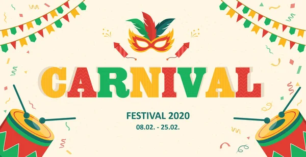 Banner de publicidade de carnaval com espaço de cópia —  Vetores de Stock