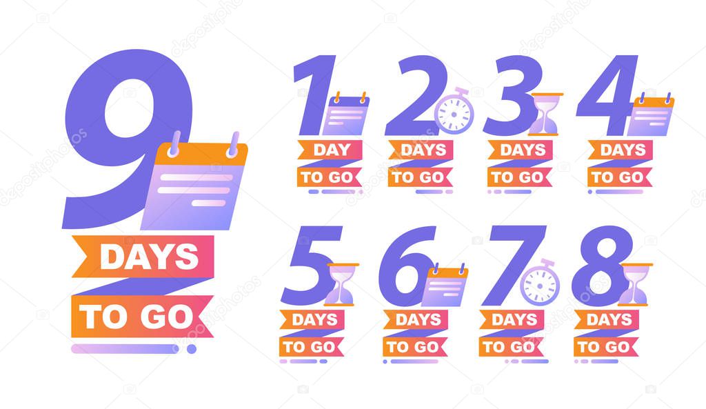 Countdown left days banner. Count time sale