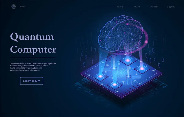 量子コンピュータテキストを用いた技術の背景 — ストックベクタ