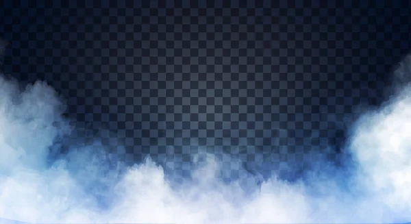 White fog or smoke on dark copy space background. Vector — Stock Vector