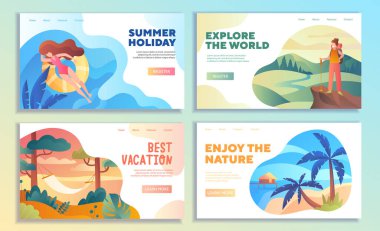 Çevrimiçi dört web seyahat şablonu kümesi