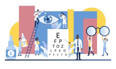Ophthalmology flat vector concept image