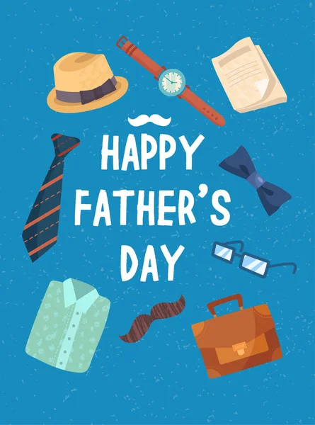 Happy fathers day postcard concept — Stock Vector