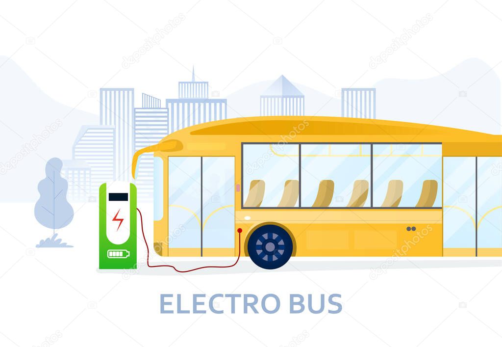 Charging electric bus at the station