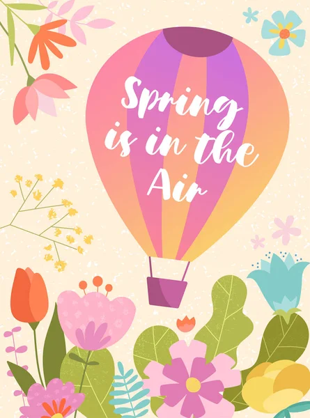 Colorful spring poster design Spring Is In the Air — Stock Vector