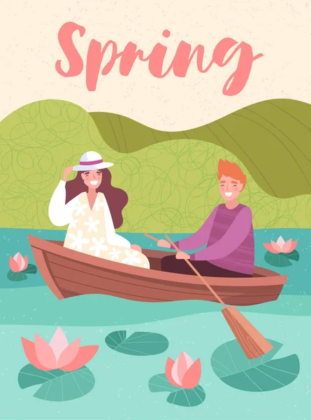 Pretty spring activities poster design — Stock Vector