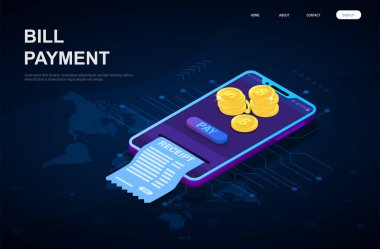 Global Online veya dijital fatura ödemeleri kavramı