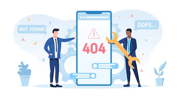 404 Not Found or Oops computer screen — Stock Vector