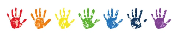 Gökkuşağı renkli avuç içi izleri.