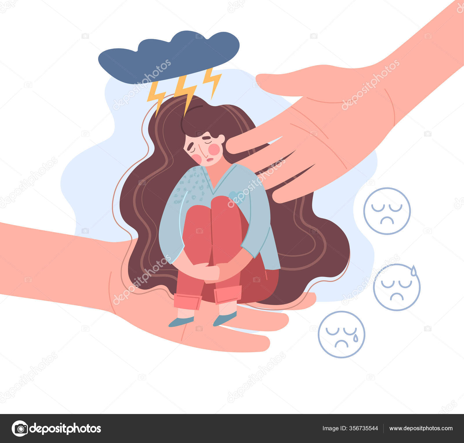 Empathy concept with nurturing hands Stock Vector Image by ©mentalmind  #356735544