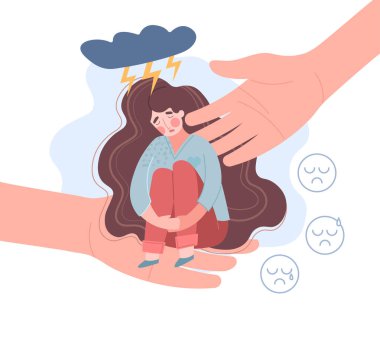 Empathy concept with nurturing hands clipart