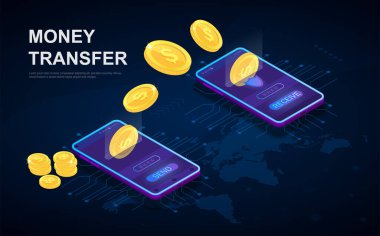 Online e-bankacılık para transferi kavramı