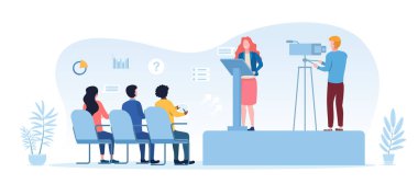 Kadın sunumuyla iş görüşmesi