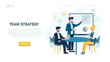 İnsanlarla toplantıda takım stratejisi kavramı