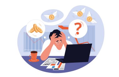 Finansal analist olarak çalışan bitkin bir adam.