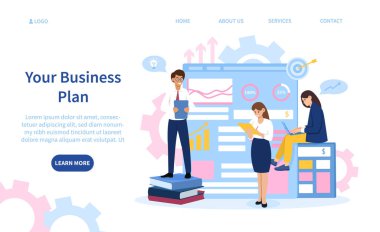 İş adamlarıyla iş planı kavramı