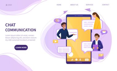 Bir cep telefonunda online sohbet iletişimi