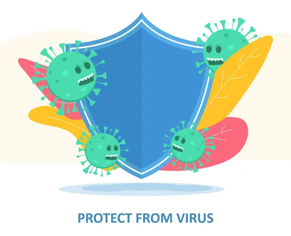 Chránit před virem pomocí masky obličeje — Stockový vektor