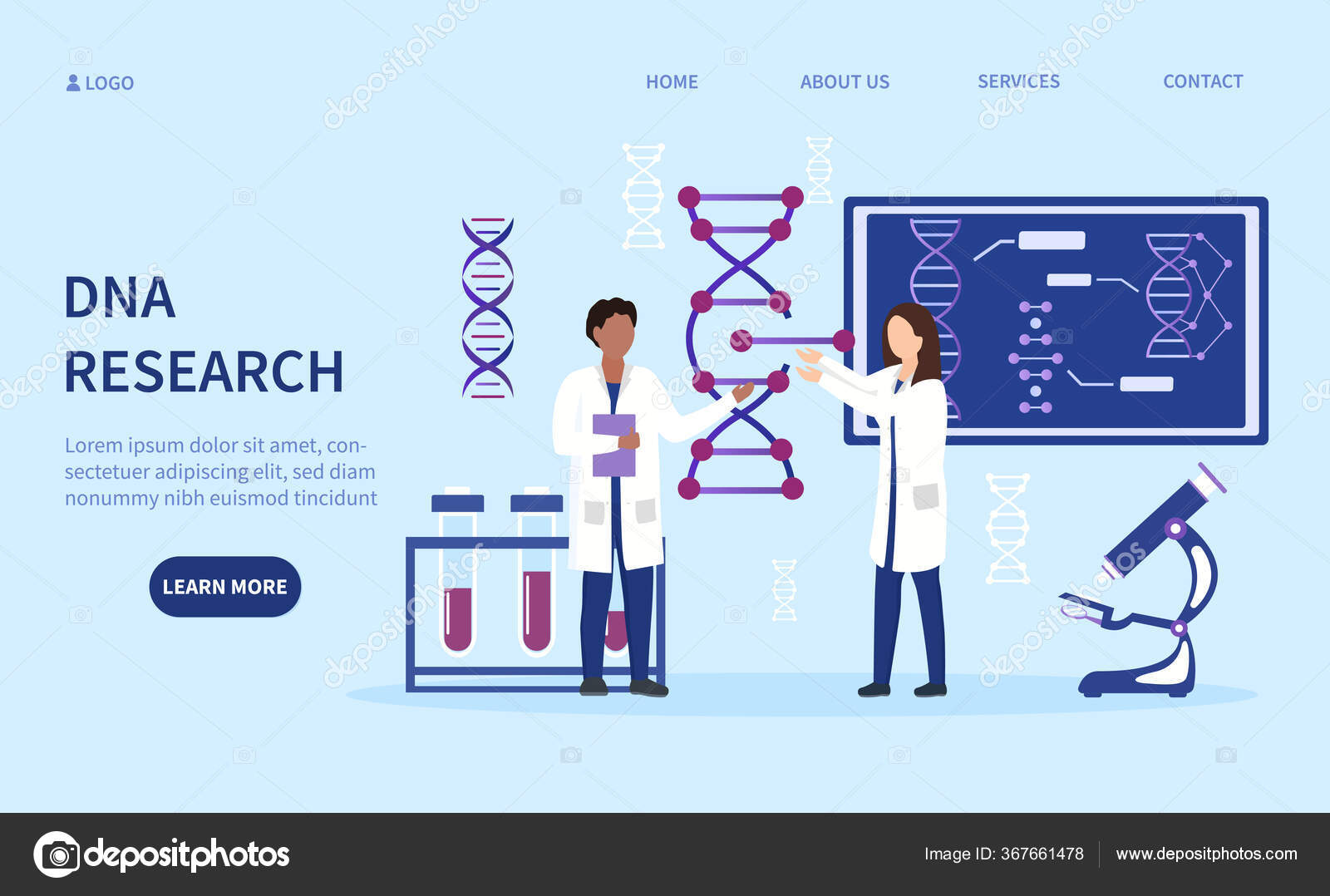 Two multiracial doing DNA research Stock Vector Image by ©mentalmind 367661478