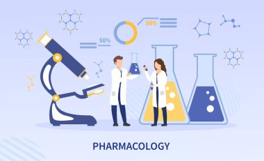 Bilim adamlarıyla farmakoloji laboratuvarı