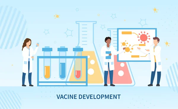 Desarrollo de vacunas para la pandemia de Covid-19 — Vector de stock